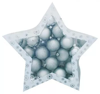 Decoratiuni de Craciun - Globuri de Crăciun MagicHome, 38 buc, argintiu, mix, 6 cm, hectarul.ro