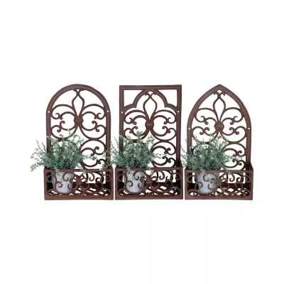 Jardiniere - Jardiniera ruginie din oțel turnat Window Rectangular Esschert Design, hectarul.ro
