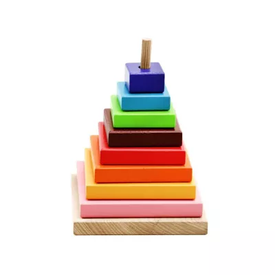 Joc - Piramida curcubeu din lemn, AC 1025