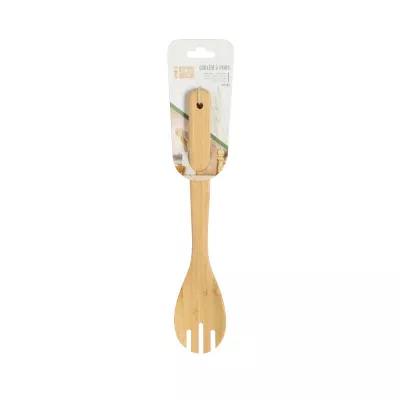 Bucatarie - Lingura pentru servire salata, din bambus, 31,5 cm, Bambou & Co, hectarul.ro