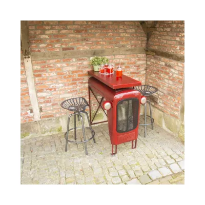 Mobilier interior - Masa de bar rosie din metal 101 cm Tractor Esschert Design, hectarul.ro