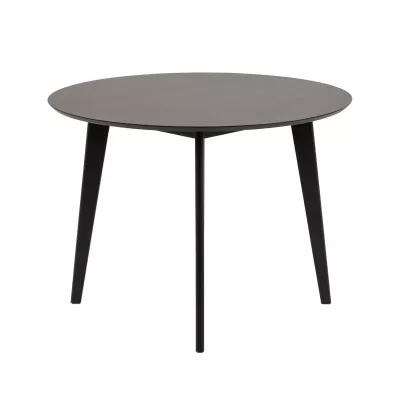 Mobilier interior - Masă de dining neagră din MDF furniruit Ø105 cm Roxby Actona, hectarul.ro