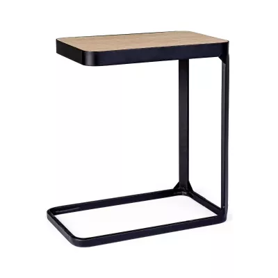 Mobilier interior - Masuta de cafea din otel si MDF furniruit 50x30 cm Bizzotto, hectarul.ro