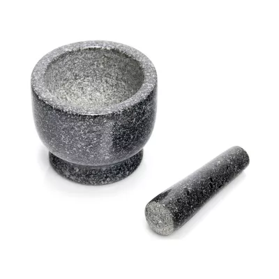 Bucatarie - Mojar cu pistil, negru, din granit, Ø12x10, Mortar and pestle Zeller, hectarul.ro