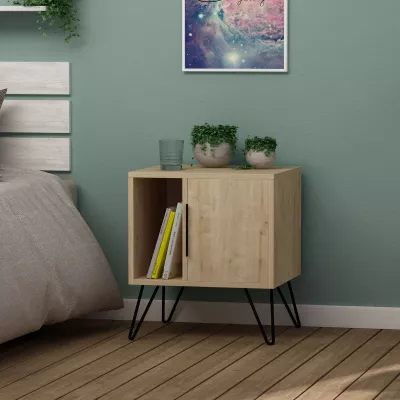 Mobilier interior - Noptiera maro stejar din PAL melaminat Glynn Decortie, hectarul.ro