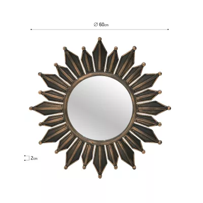 Decoratiuni de interior - Oglinda auriu antichizat/negru Φ60 cm Inart, hectarul.ro