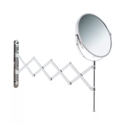 Baie - Oglinda cosmetica de perete cu 2 fete, argintie, din metal, Ø17, Wall Mirror Zeller, hectarul.ro