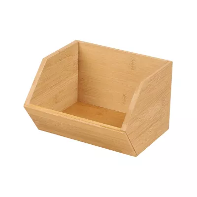 Baie - Organizator din bambus pentru accesorii cu 1 compartiment 16 x 18 x 12 cm Bambou & Co, hectarul.ro