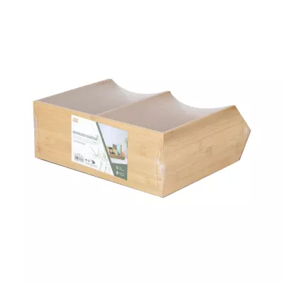 Baie - Organizator din bambus pentru accesorii cu 2 compartimente 31 x 35 x 12 cm Bambou & Co, hectarul.ro