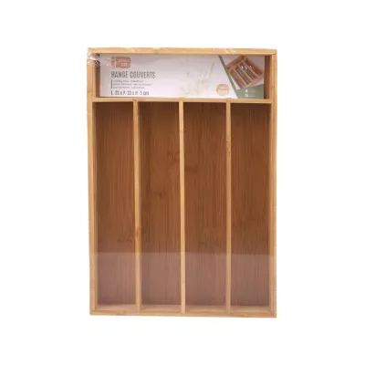 Bucatarie - Organizator pentru tacamuri, din bambus, 32X23X4,5 cm, Bambou & Co, hectarul.ro