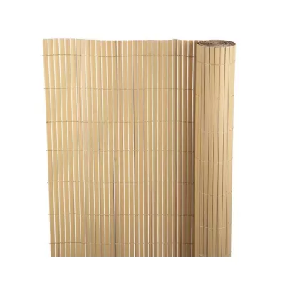 Panou de gard pentru gradina PVC 1500 mm, L-3 m, bambus, 1300g/m2