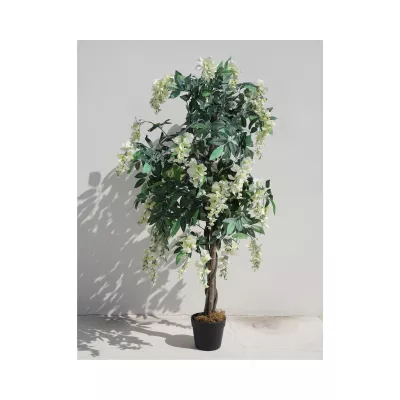 Planta artificiala 120 cm Wisteria alb