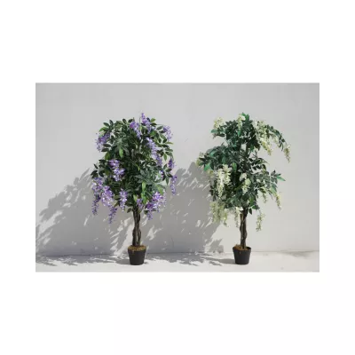 Planta artificiala 120 cm Wisteria lila-alb