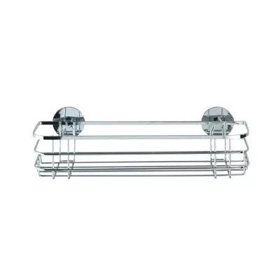 Polita argintie din inox pentru accesorii de baie 38 x 11 x 10,5 cm Maxi Wenko