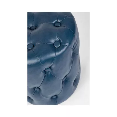 Mobilier interior - Pouf albastru din piele sintetica Ø34cm Batilda Bizzotto, hectarul.ro