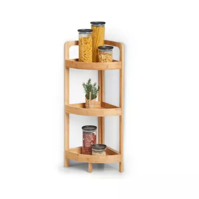 Mobilier interior - Raft de colt maro din bambus 29 x 29 x 85 cm Corner Shelf Zeller, hectarul.ro