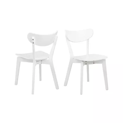 Mobilier interior - Scaun dining alb din lemn Roxby Actona, hectarul.ro