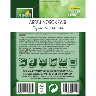 Ardei - Seminte Ardei SOROKSARY A AMIA 0.7gr, hectarul.ro