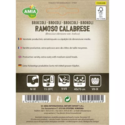 Seminte de legume HOBBY - Seminte Broccoli Ramoso Calabrese BIO AMIA 2.5gr, hectarul.ro