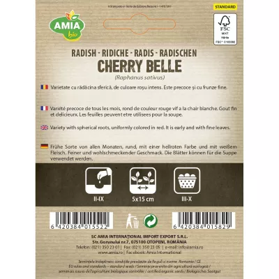 Seminte Ridichi Cherry Belle BIO AMIA 2.5gr