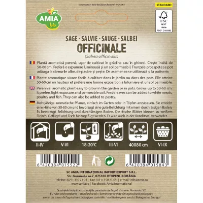 Seminte de legume HOBBY - Seminte Salvie Officinale BIO AMIA 1gr, hectarul.ro