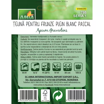 Telina De Radacina - Seminte Telina pentru frunze BLANC PASCAL A AMIA 2gr, hectarul.ro