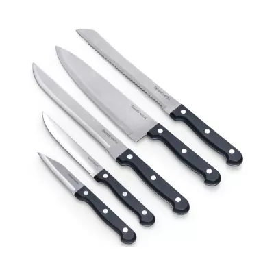 Bucatarie - Set cutite din inox in suport din plastic, 6 piese Knife Block Zeller, hectarul.ro