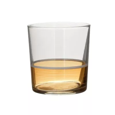 Bucatarie - Set 6 pahare de apa Inart,din sticla, transparent/aramiu, 0.38 l, hectarul.ro