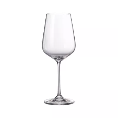 Set de 16 pahare pentru vin rosu, vin alb, sampanie si apa, transparent, din cristal de Bohemia, 500/490/210/600 ml, Globo