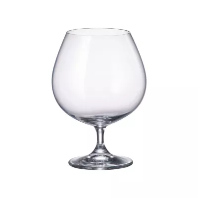 Bucatarie - Set de 2 pahare pentru coniac, transparent, din cristal de Bohemia, 690 ml, Golden Prague Collection, hectarul.ro