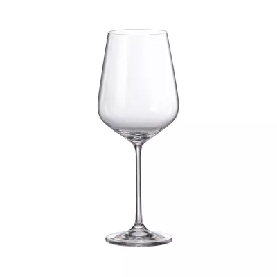 Set de 4 pahare pentru vin rosu, transparent, din cristal de Bohemia, 600 ml, Globo