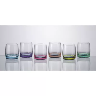 Bucatarie - Set de 6 pahare pentru apa, multicolor, din cristal de Bohemia, 290 ml, Ideal Color OF, hectarul.ro