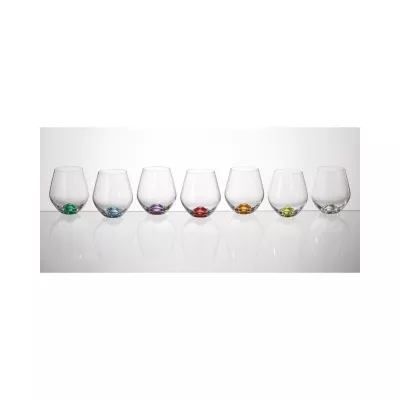 Bucatarie - Set de 6 pahare pentru apa, multicolor, din cristal de Bohemia, 500 ml, Tori Color, hectarul.ro