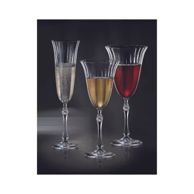 Bucatarie - Set de 6 pahare pentru vin alb, transparent, din cristal de Bohemia, 250 ml, Waterfall, hectarul.ro