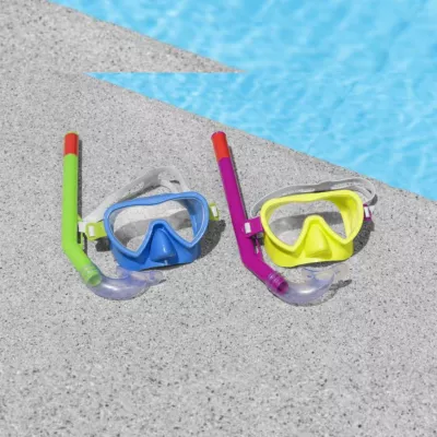 Set snorkeling ( ochelari si tub snorkel) Bestway Crusader Essential, culori mixte