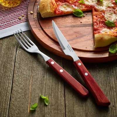 Set tacamuri 12 piese Steak-/Pizza Spanish rosu Tramontina