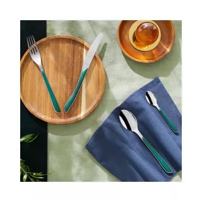 Set tacamuri 24 piese verde-padure/argintiu Eclat Amefa