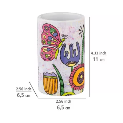 Mobilier interior - Suport pentru periuta de dinti multicolor din ceramica Full Bloom Rollin Art Wenko, hectarul.ro