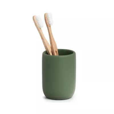 Suport pentru periuta de dinti, verde, din polirasina, 10 cm, Tumbler Modern Zeller