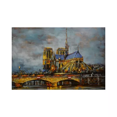 Tablou metal 3D model Notre Dame 120 x 80 x 3 cm
