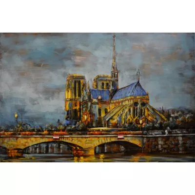 Tablouri - Tablou metal 3D model Notre Dame 120 x 80 x 3 cm, hectarul.ro