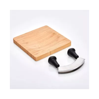 Bucatarie - Tocator din bambus cu cutit pentru verdeturi, maro, 20 cm, Herb Board Zeller, hectarul.ro