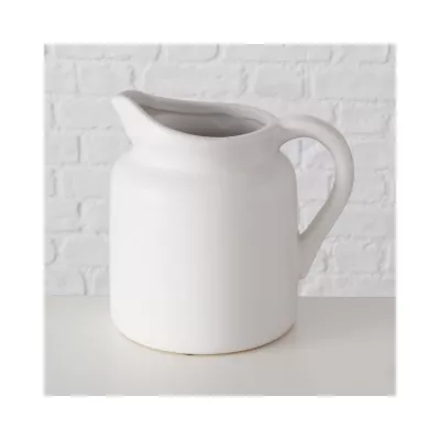 Vaza alba din ceramica 19 cm design ulcior Teyas Boltze