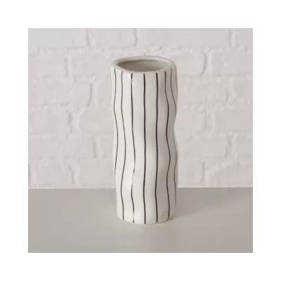 Vaza alb/negru din ceramica 15 cm Linea Boltze