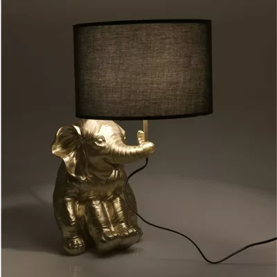 Veioza auriu/negru din polirasina 43Χ31Χ54 cm Elephant Inart