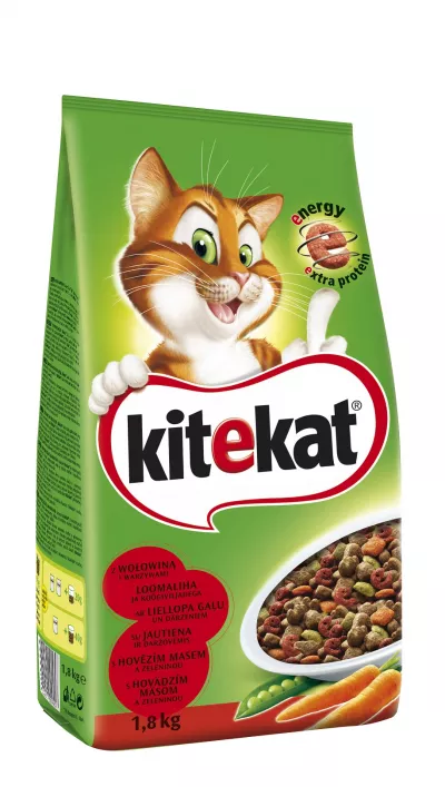 Hrana pentru pisici Kitekat uscat vita-legume 1,8kg