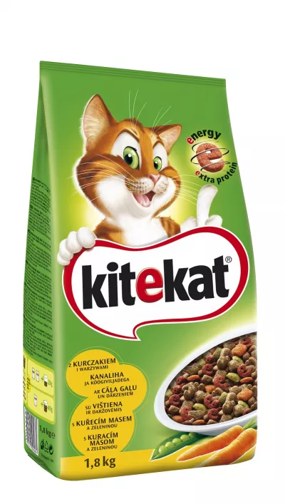 Hrana pentru pisici Kitekat uscat pui-legume 1,8kg