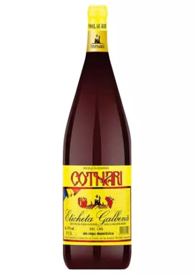 Vin rosu demidulce Eticheta Galbena Cotnari 1.5L