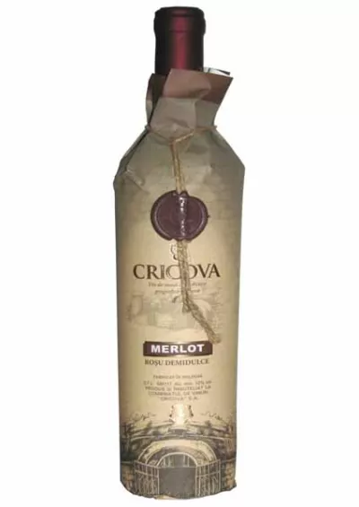 Vin rosu demidulce Merlot Cricova Hartie 0.75L