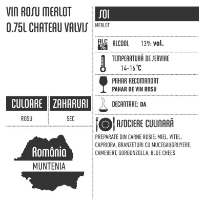 Vin rosu Merlot 0.75l Chateau Valvis